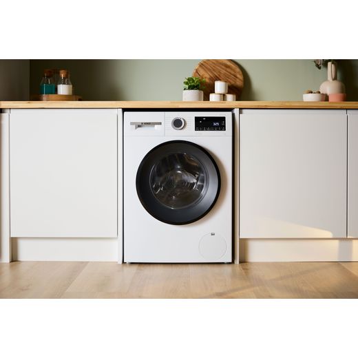 Bosch Series 6 WGG24400GB 9kg Washing Machine with 1400 rpm - White - Washing machine in kitchen shot